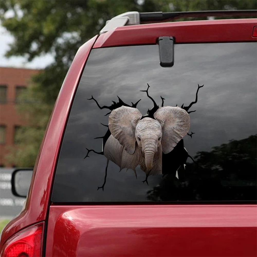 Elephant Crack Car Sticker, Toilet Sticker, Fridge Sticker 9