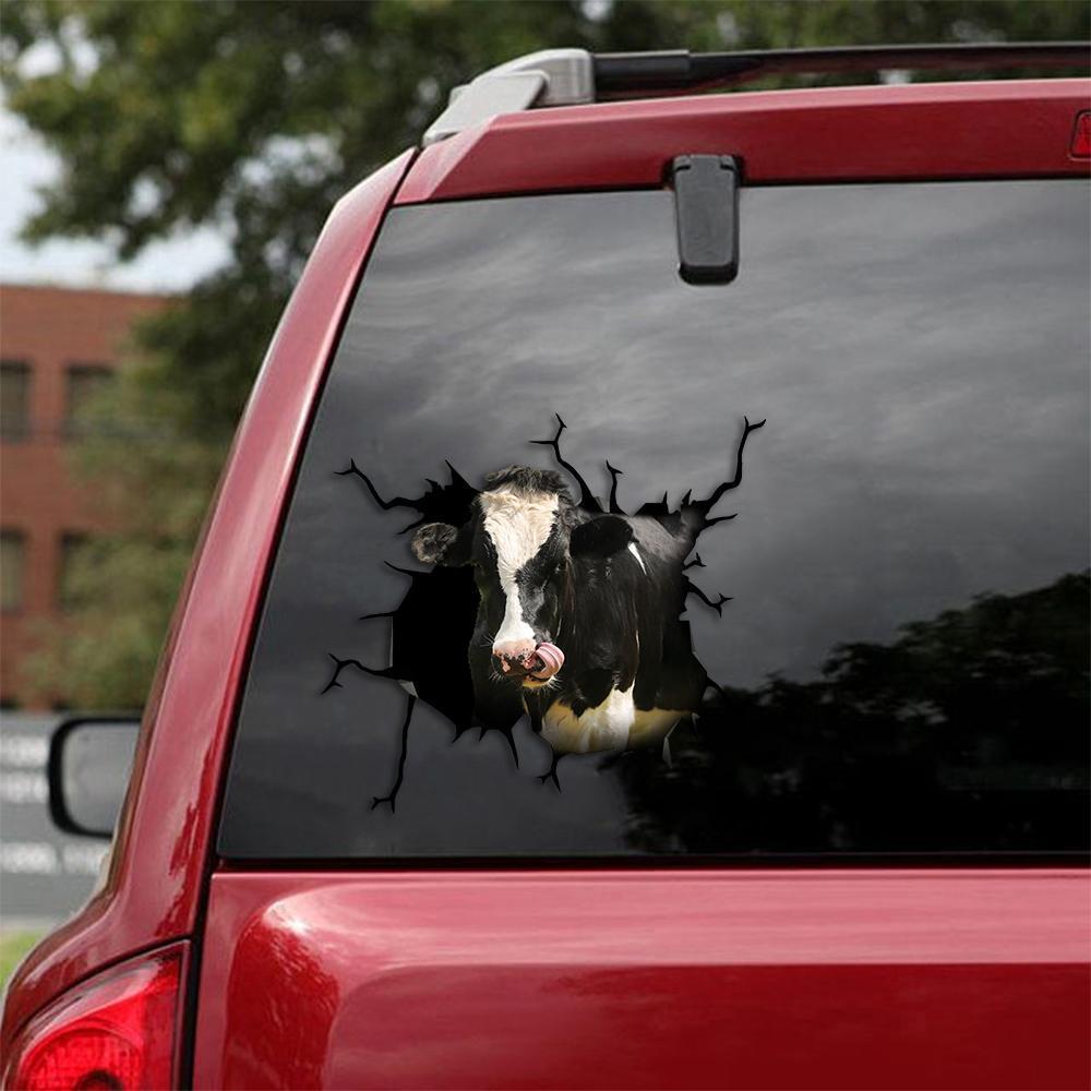 Dairy Cow Crack Car Sticker