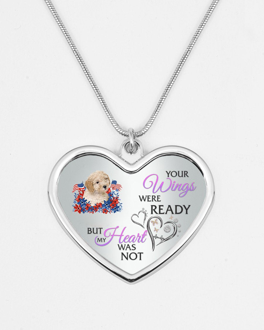 Loyalty-CREAM Toy Poodle Your Wings Metallic Heart Necklace