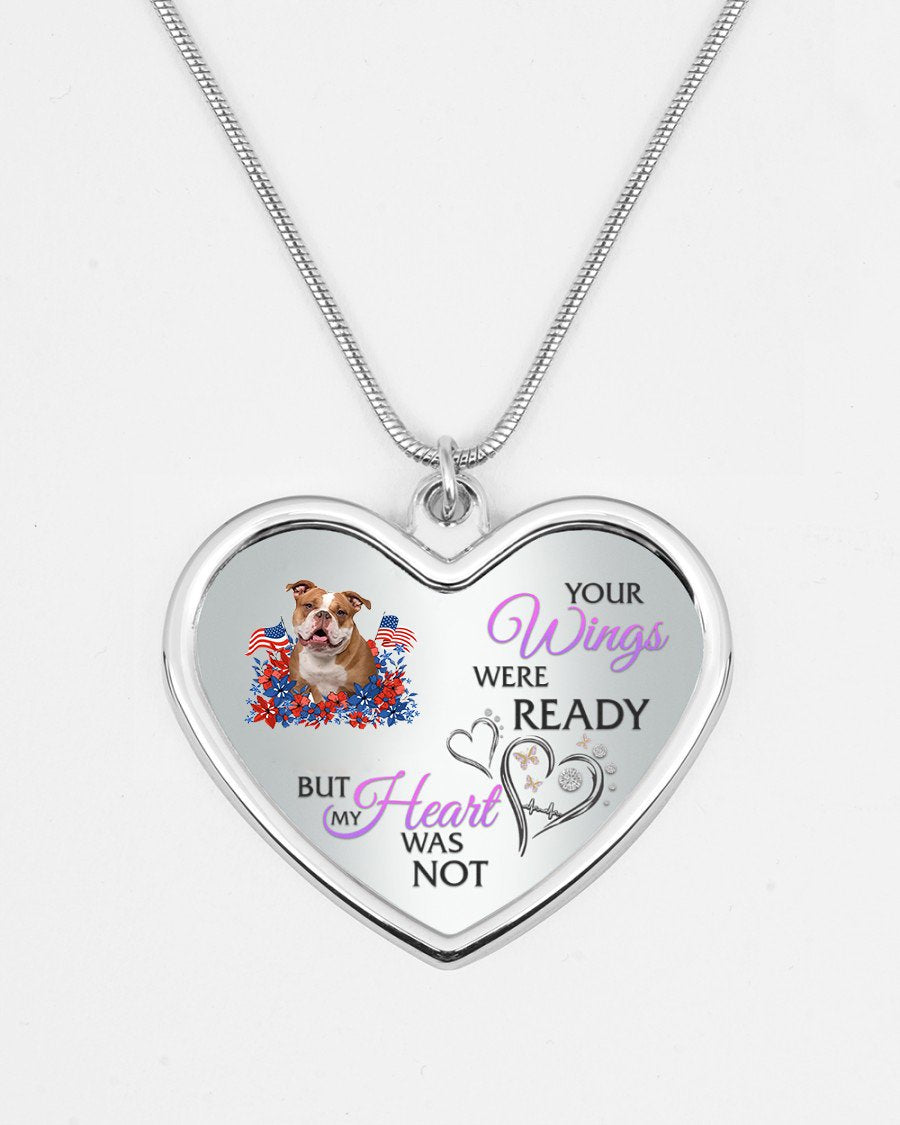 Loyalty-Pitbull 2 Your Wings Metallic Heart Necklace
