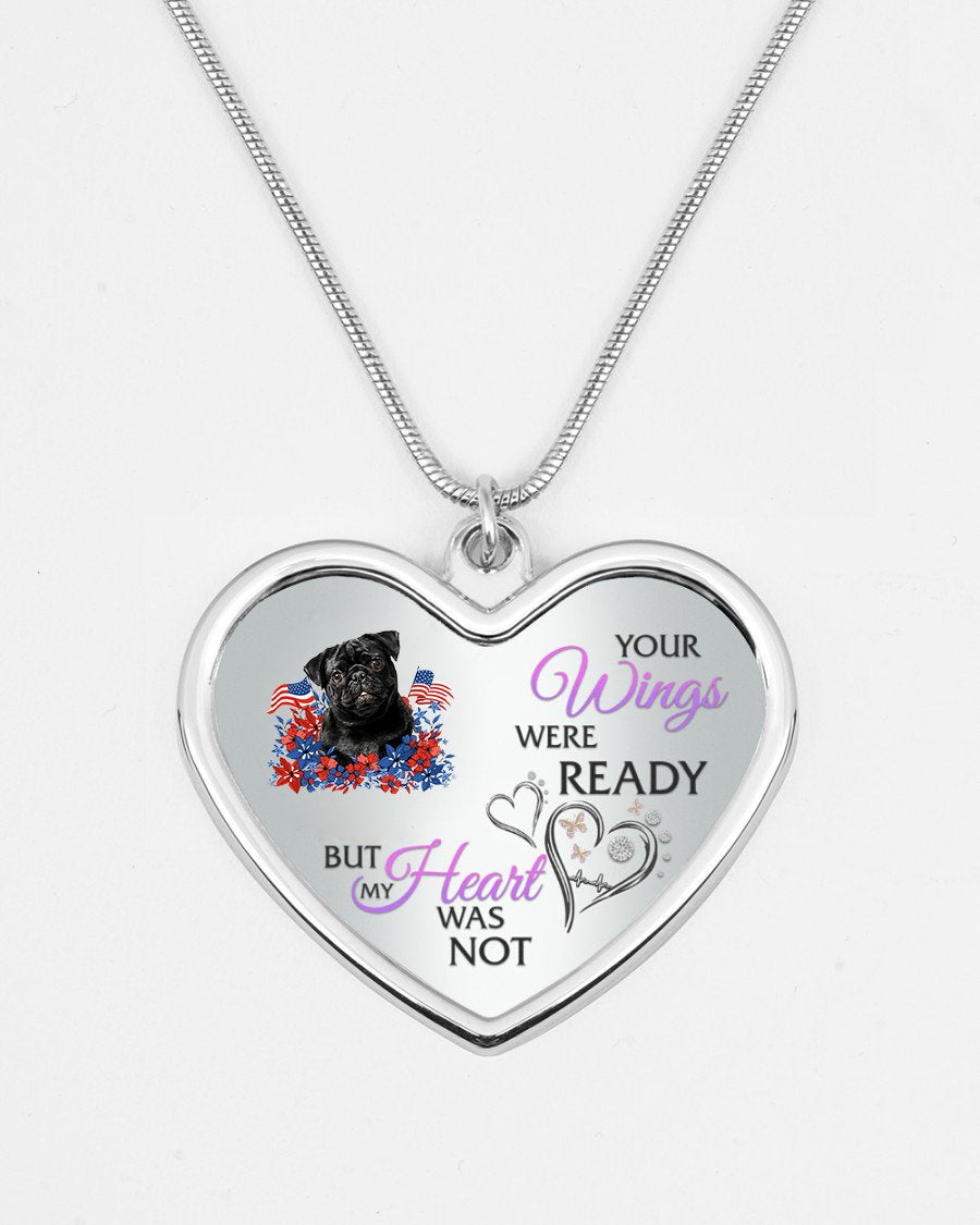 Loyalty-CHOCOLATE Labradoodle Your Wings Metallic Heart Necklace