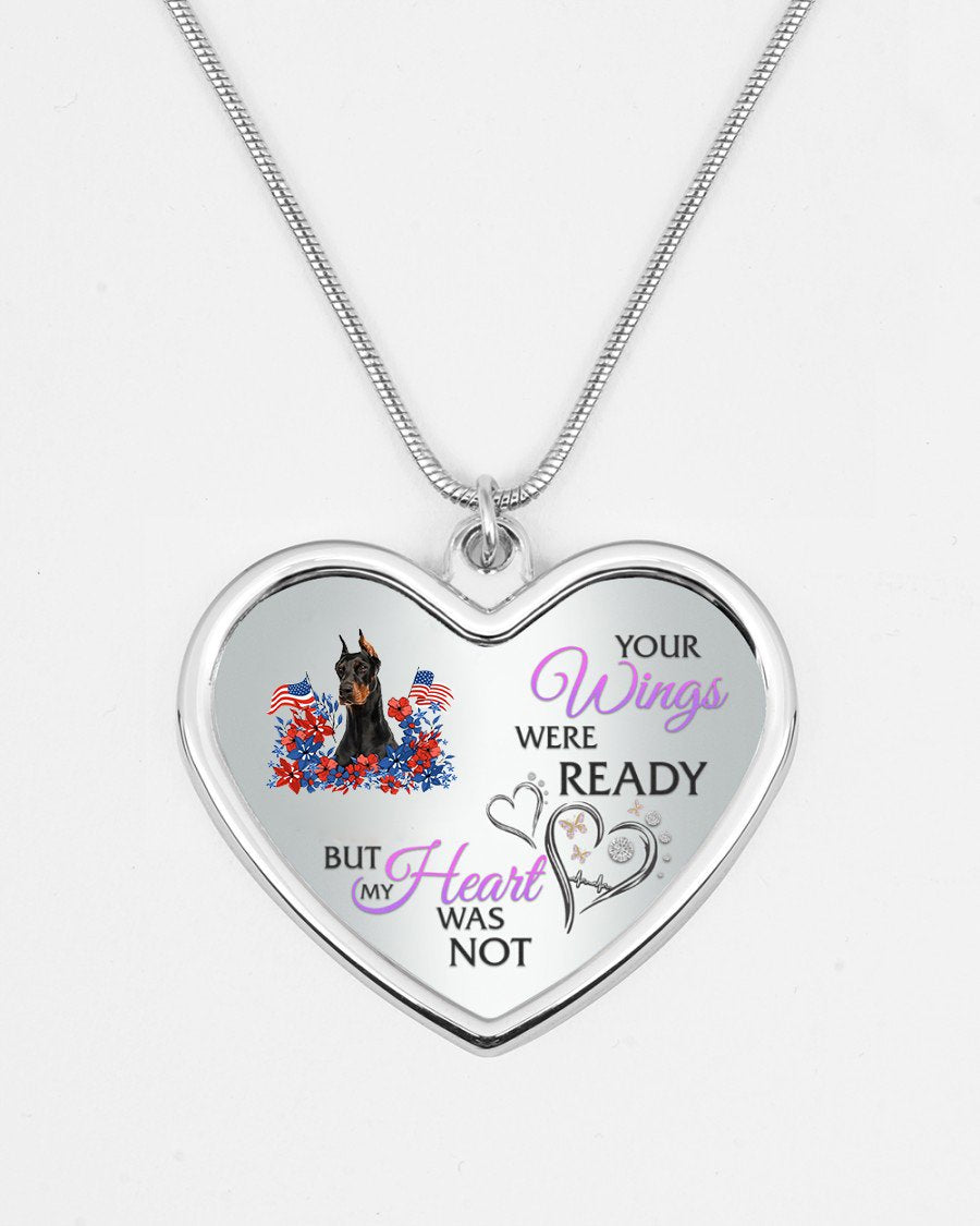 Loyalty-Dobermann 1 Your Wings Metallic Heart Necklace