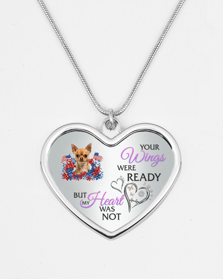 Loyalty-TAN Chihuahua 1 Your Wings Metallic Heart Necklace