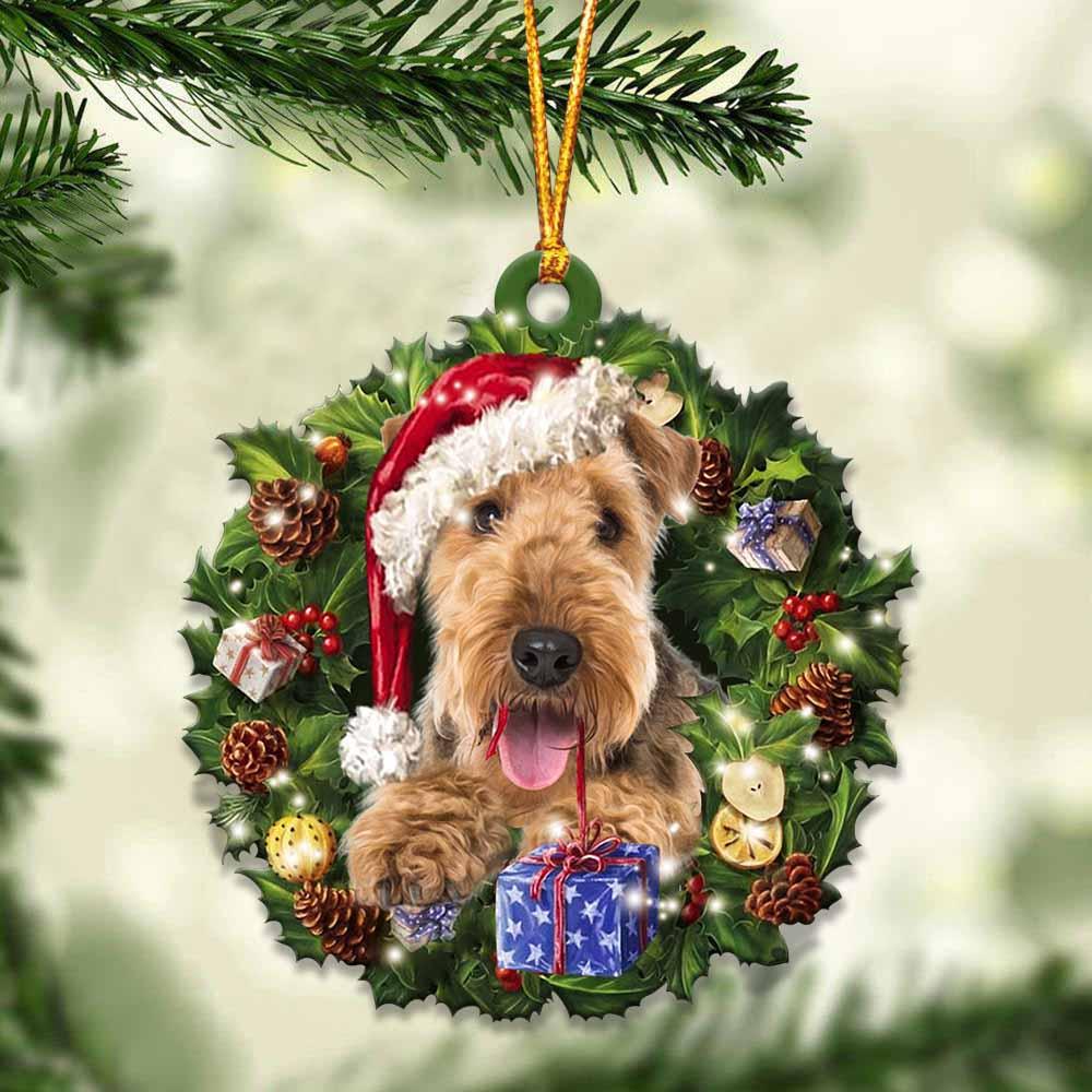 Airedale Terrier and Christmas gift for her gift for him gift for Airedale Terrier lover ornament