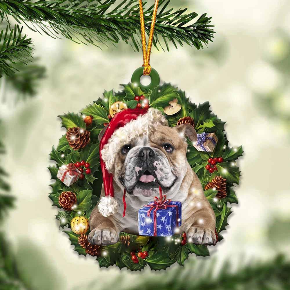 English Bulldog and Christmas gift for her gift for him gift for English Bulldog lover ornament