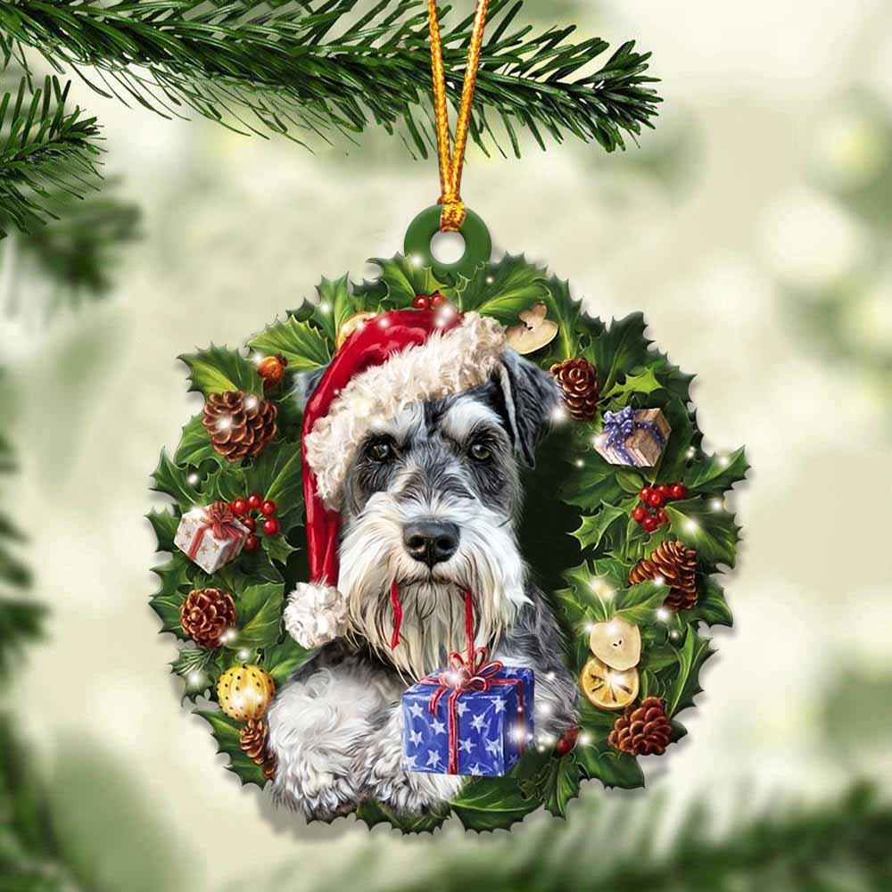 Schnauzer and Christmas gift for her gift for him gift for Schnauzer lover ornament