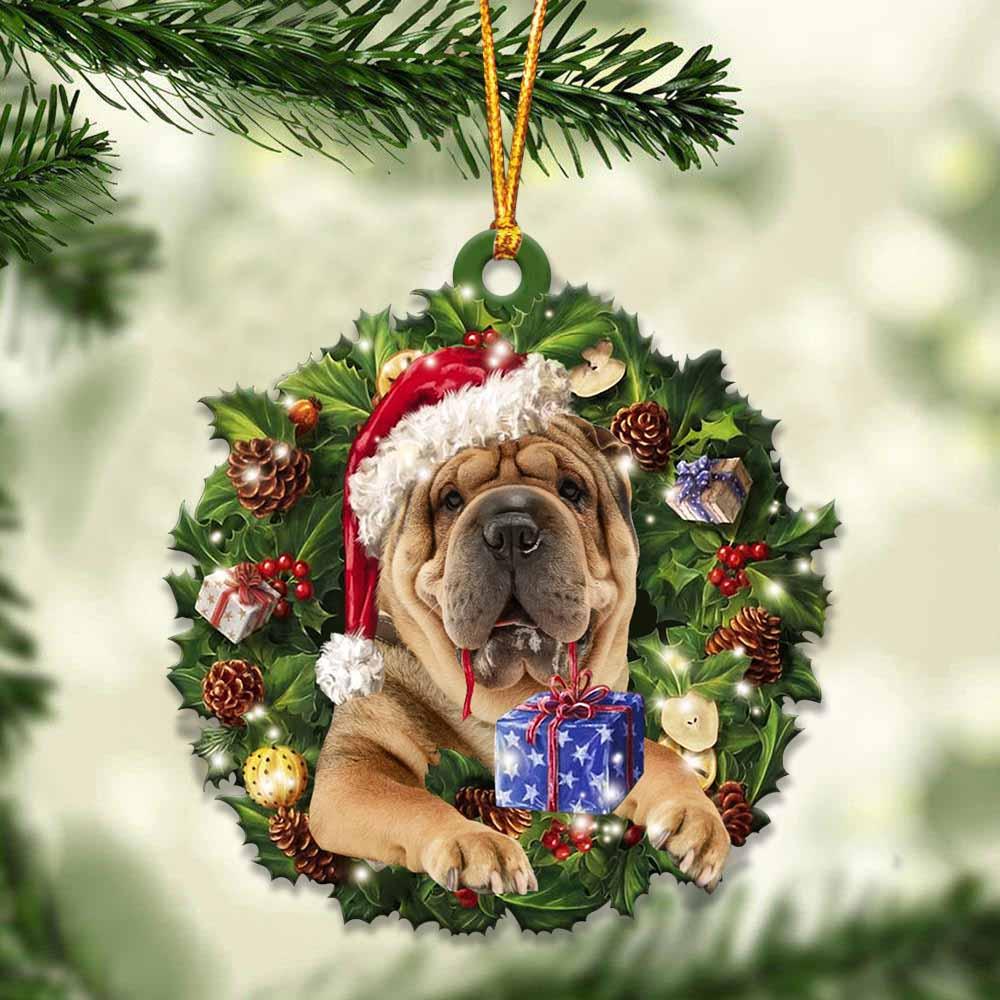 Shar Pei and Christmas gift for her gift for him gift for Shar Pei lover ornament