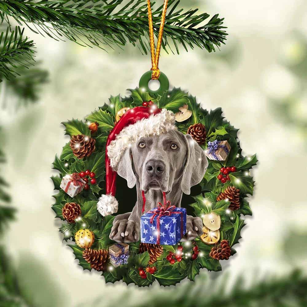 Weimaraner and Christmas gift for her gift for him gift for Weimaraner lover ornament