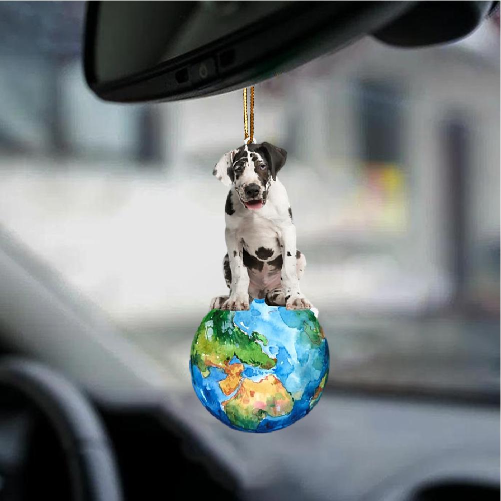 Great Dane-Around My Dog-Two Sided Ornament