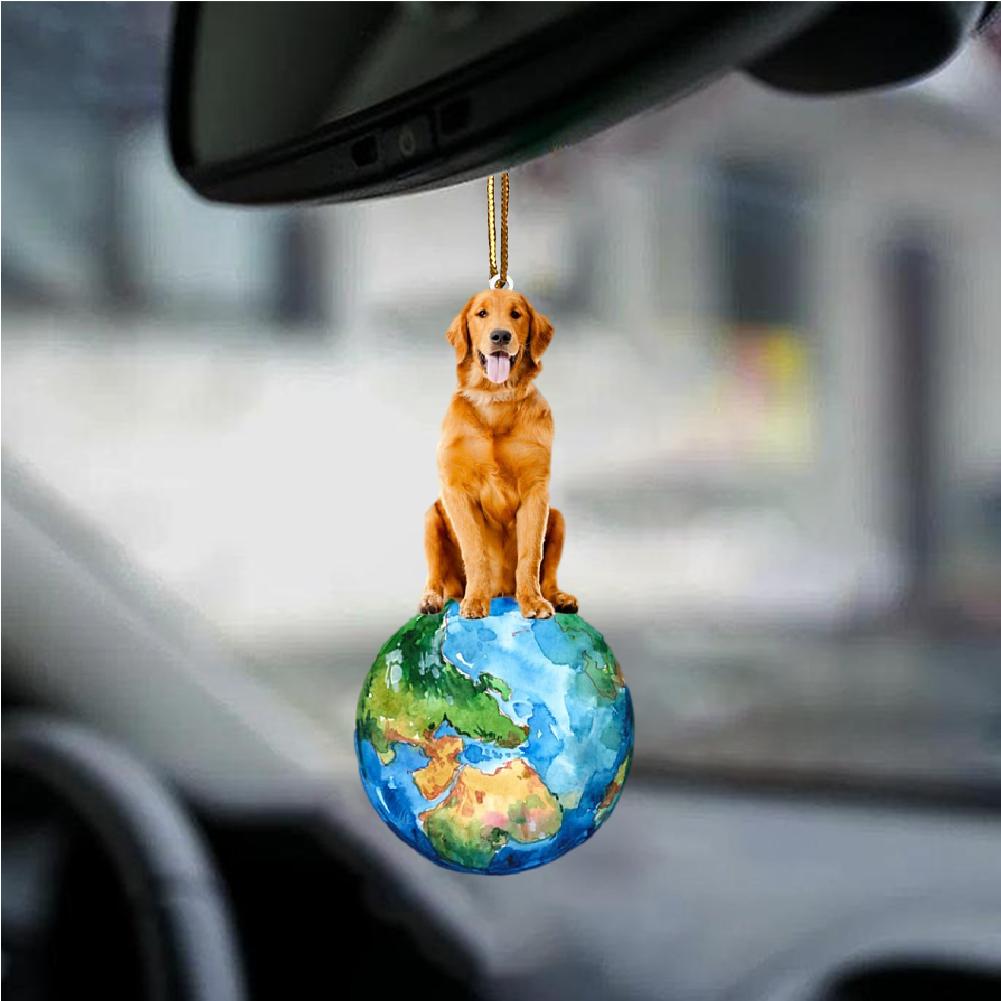 Golden Retriever-Around My Dog-Two Sided Ornament