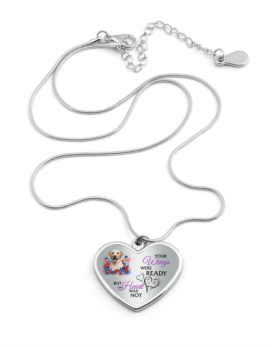 Loyalty-YELLOW Labrador Your Wings Metallic Heart Necklace