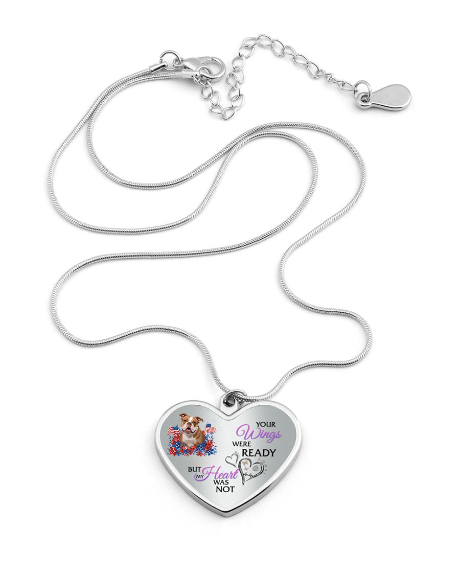 Loyalty-Pitbull 2 Your Wings Metallic Heart Necklace