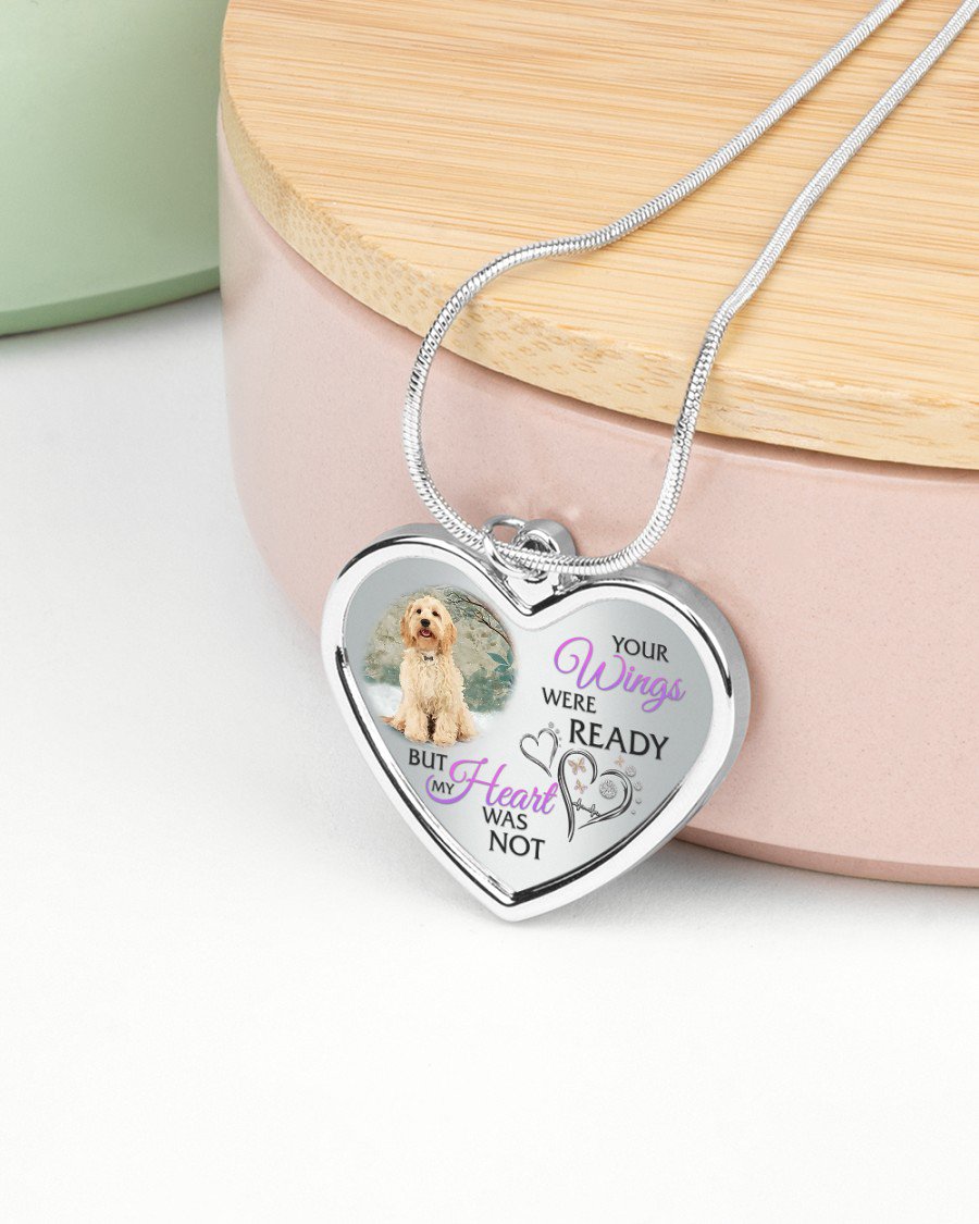 Cockapoo Your Wings Metallic Heart Necklace