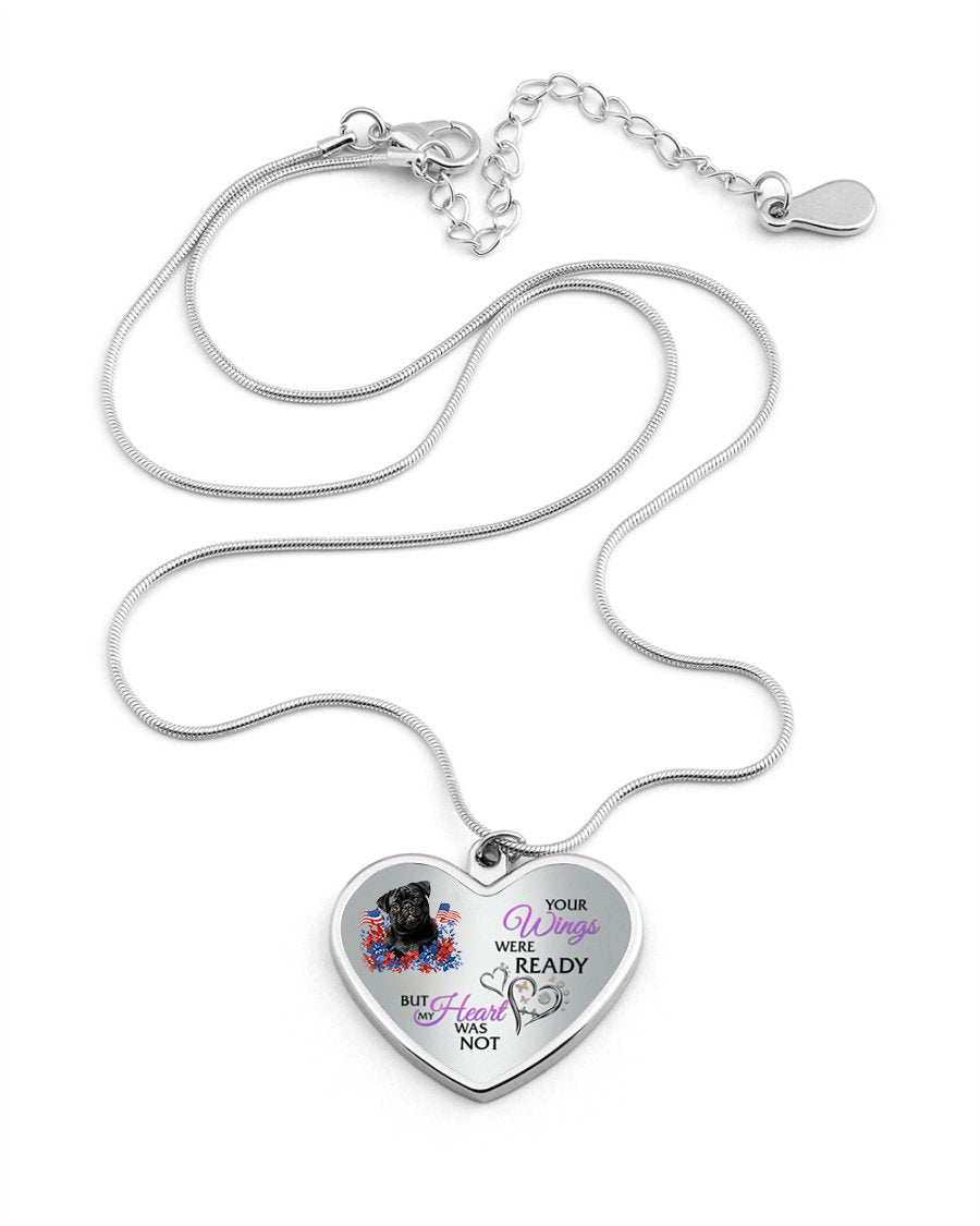 Loyalty-CHOCOLATE Labradoodle Your Wings Metallic Heart Necklace