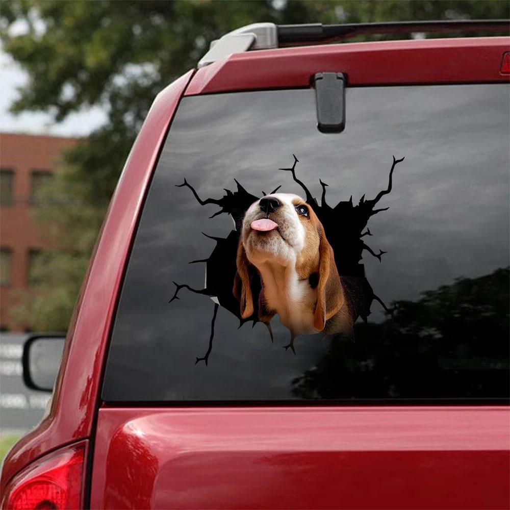 Beagle Crack Car Sticker, Toilet Sticker, Fridge Sticker 24