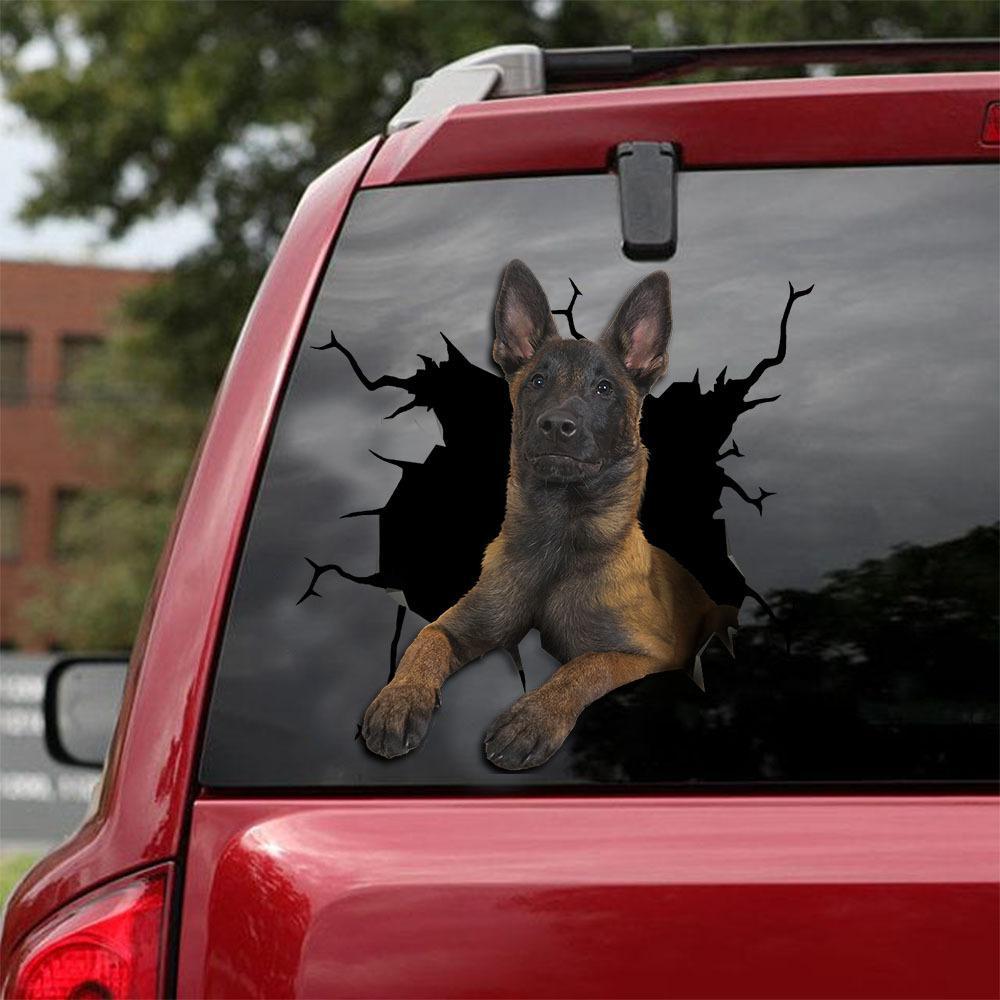 Belgian Malinois Crack Car Sticker, Toilet Sticker, Fridge Sticker 14