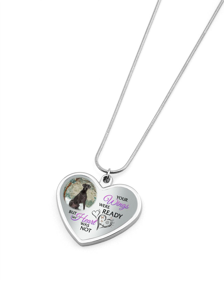 Great Dane Your Wings Metallic Heart Necklace
