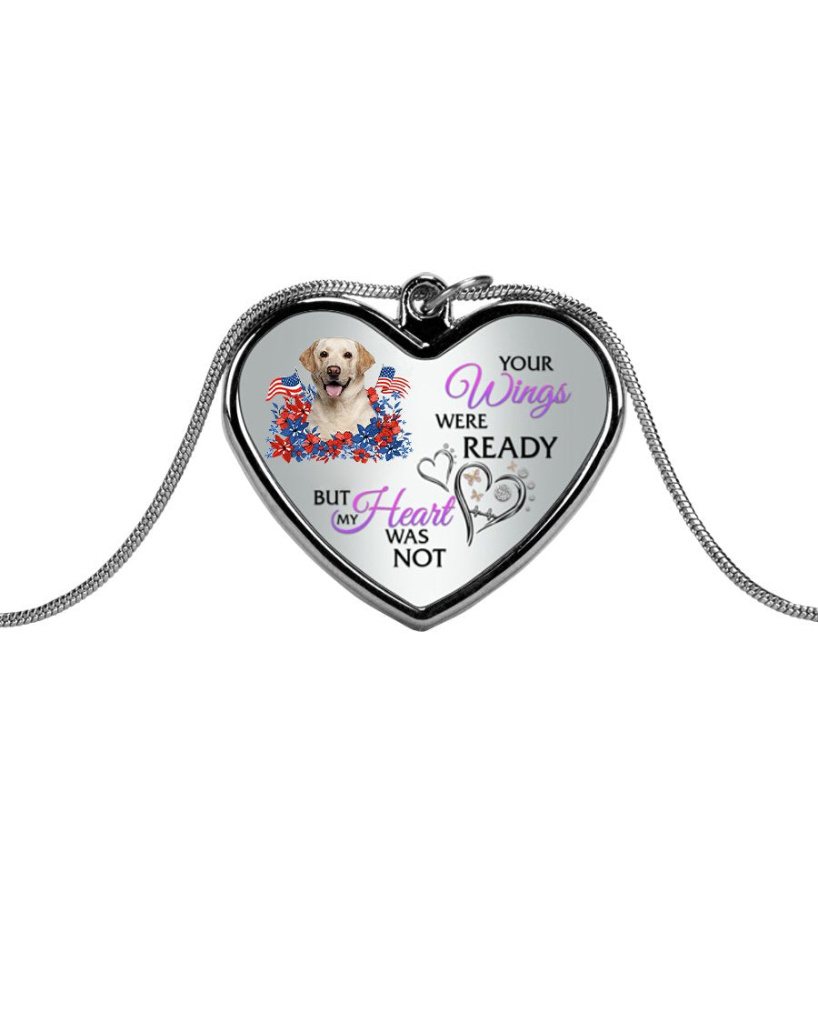 Loyalty-YELLOW Labrador Your Wings Metallic Heart Necklace