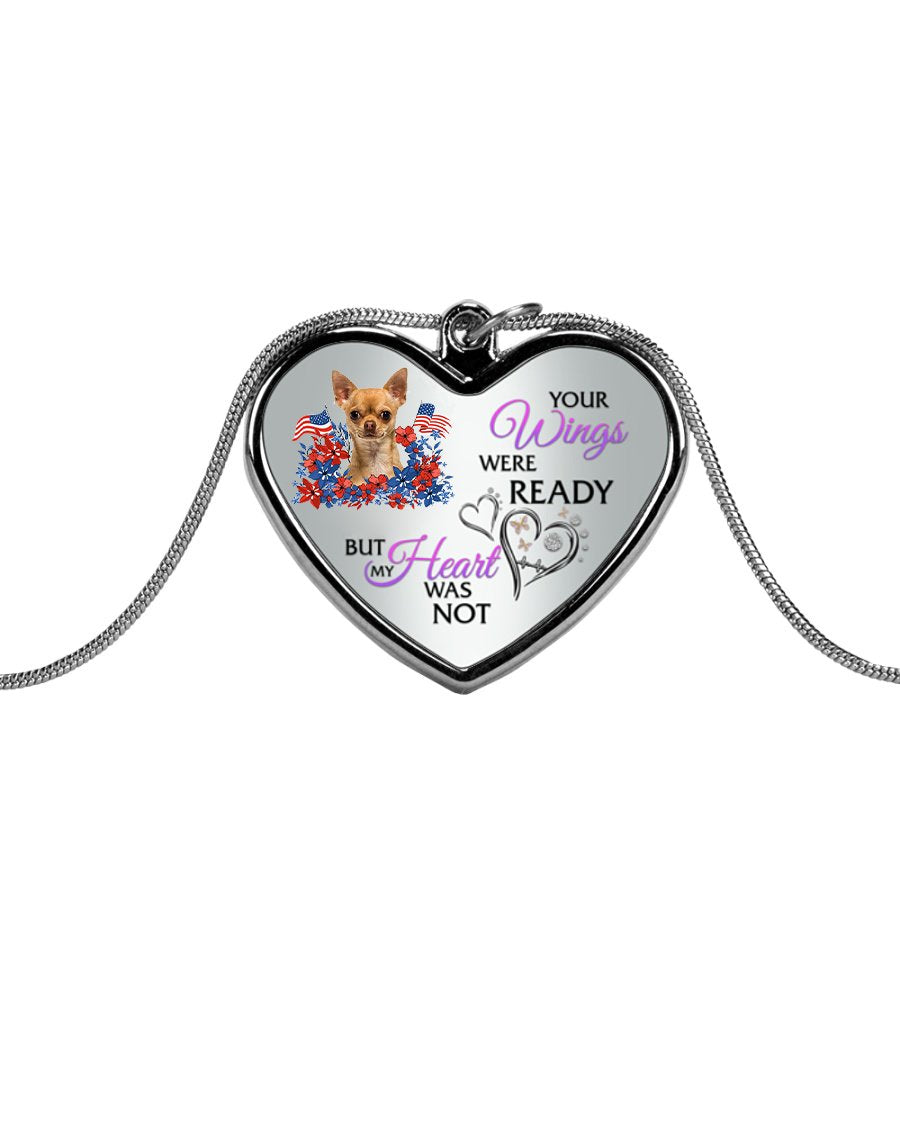 Loyalty-TAN Chihuahua 1 Your Wings Metallic Heart Necklace