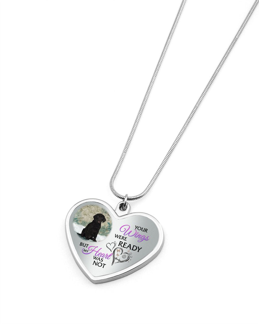 Bla-Labrador Your Wings Metallic Heart Necklace