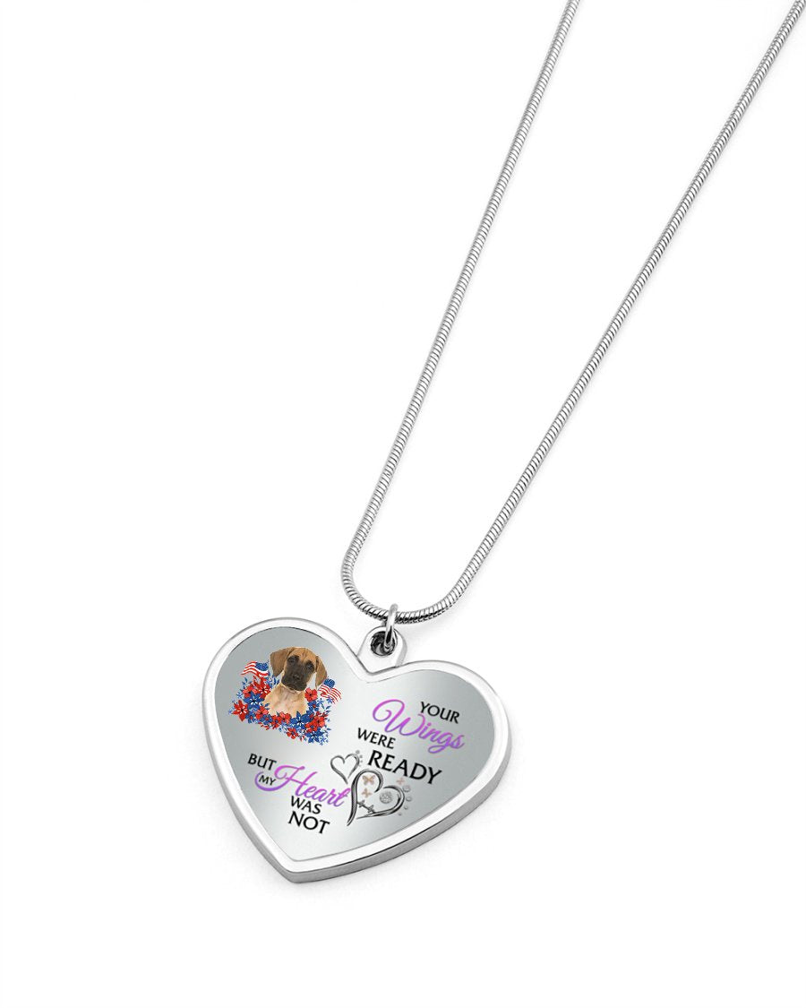 Loyalty-Great Dane Your Wings Metallic Heart Necklace
