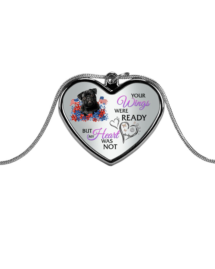 Loyalty-CHOCOLATE Labradoodle Your Wings Metallic Heart Necklace