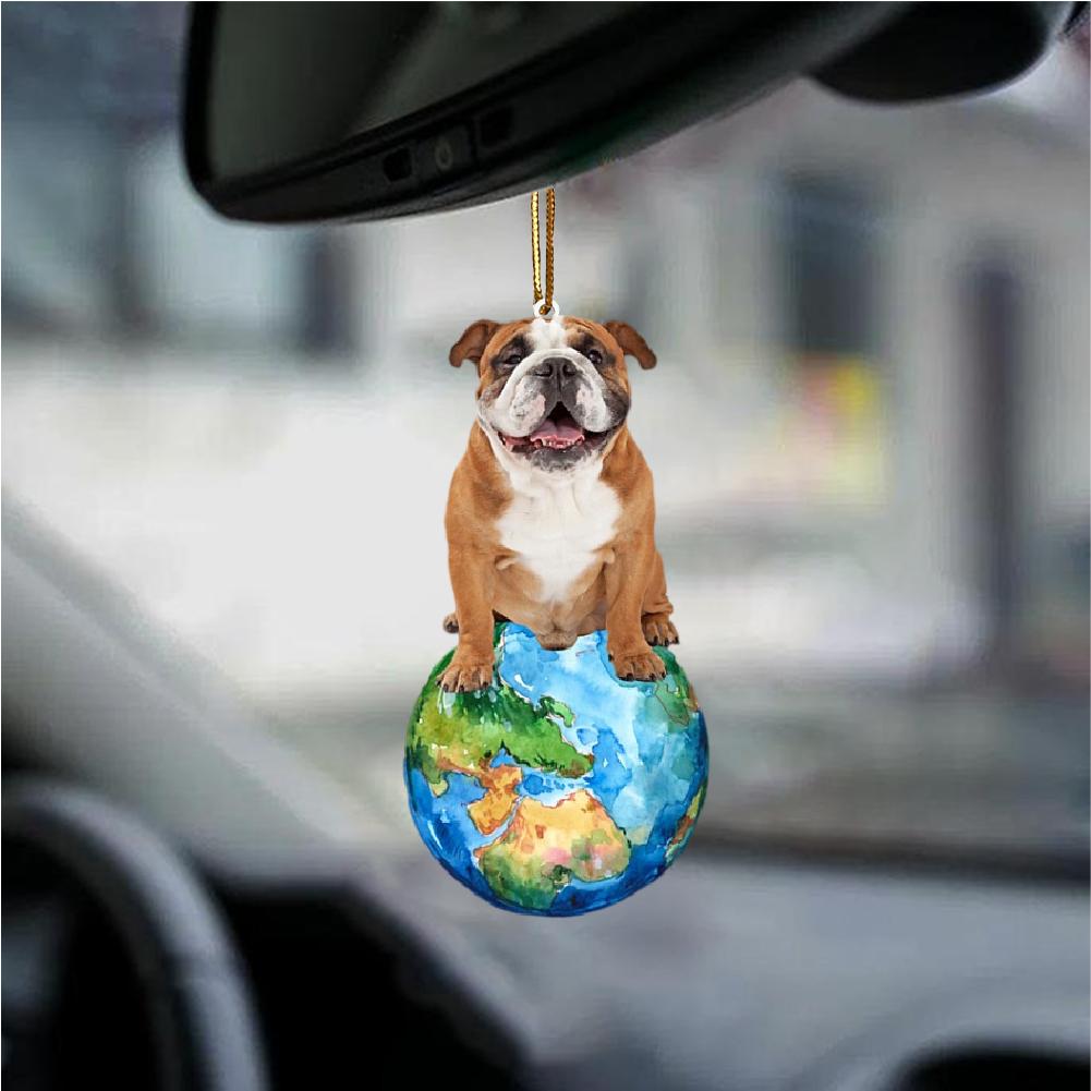 English Bulldog-Around My Dog-Two Sided Ornament