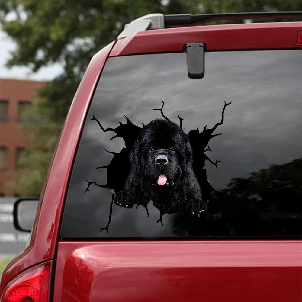 NEWFOUNDLAND CRACK CAR STICKER DOGS LOVER