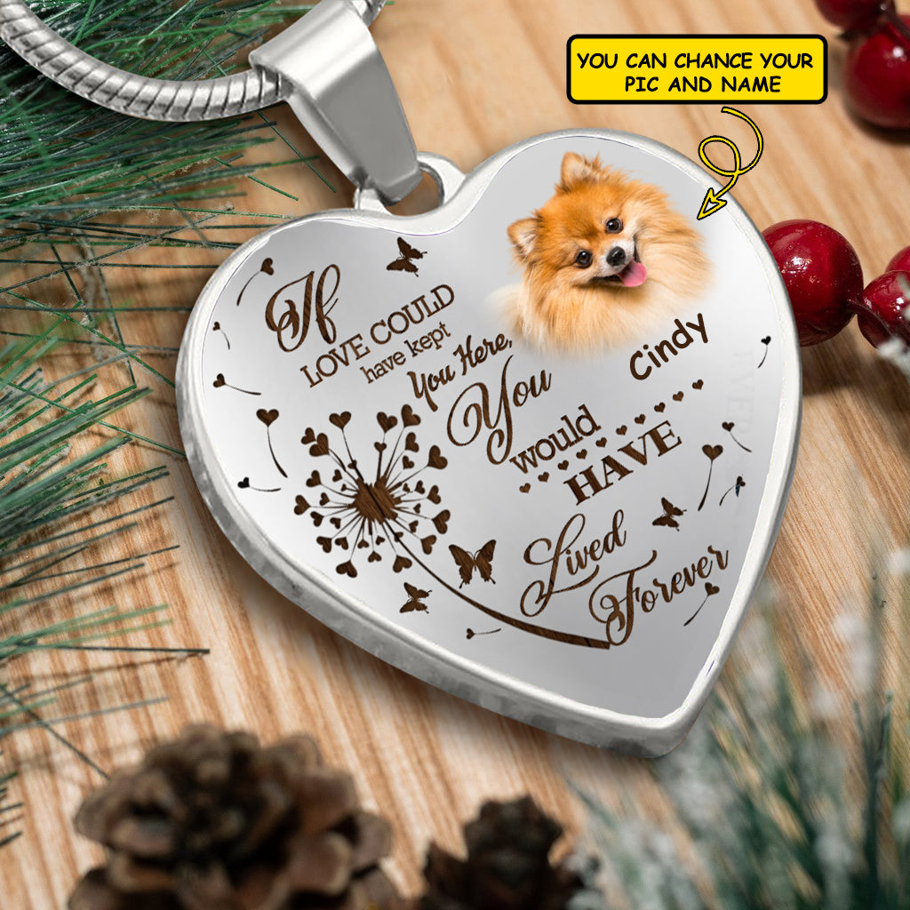 Personalized Memorial Pet Dog Photo Heart Necklace