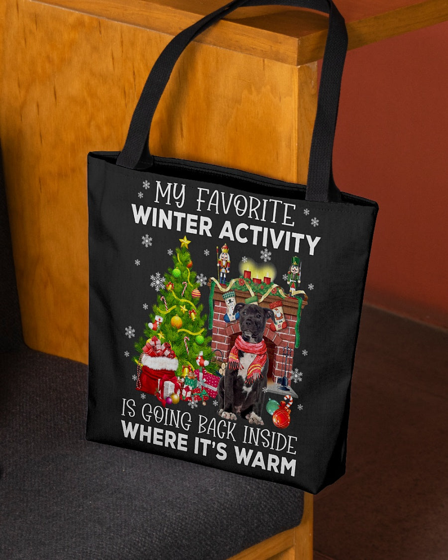 Activity-BLACK American Staffordshire Terrier-Cloth Tote Bag