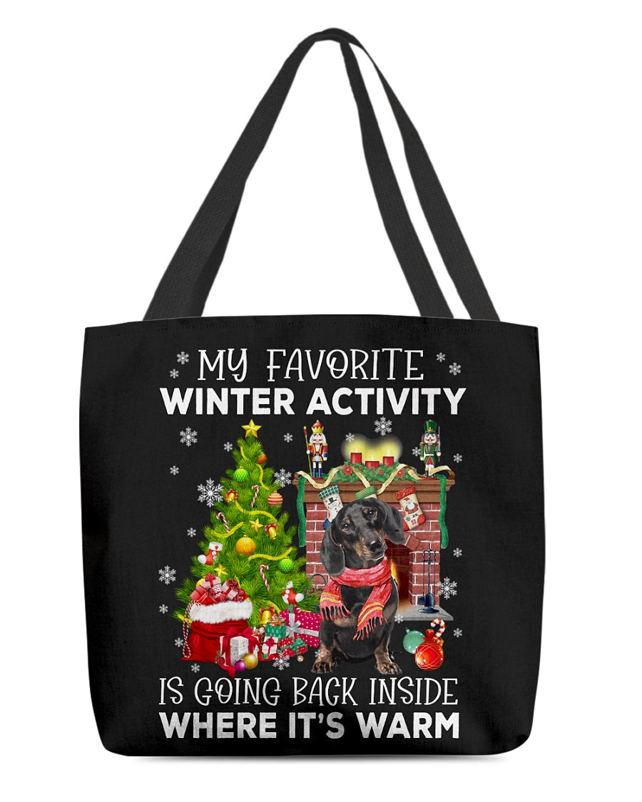 Activity-BLACK Dachshund-Cloth Tote Bag