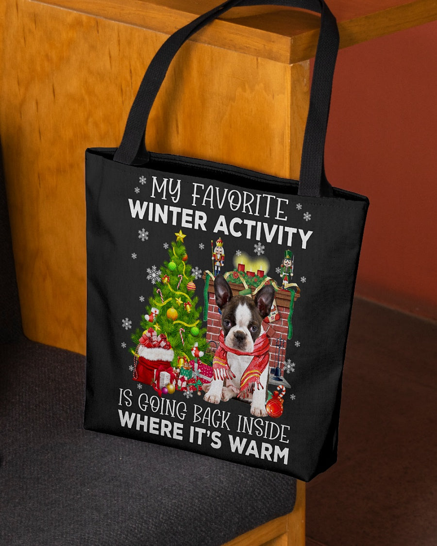 Activity-BRINDLE Boston Terrier-Cloth Tote Bag