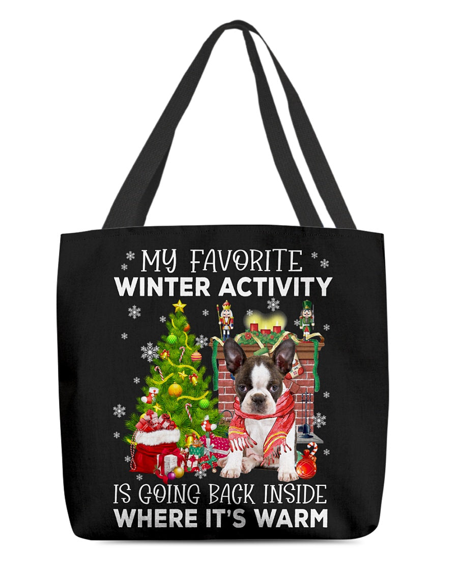 Activity-BRINDLE Boston Terrier-Cloth Tote Bag