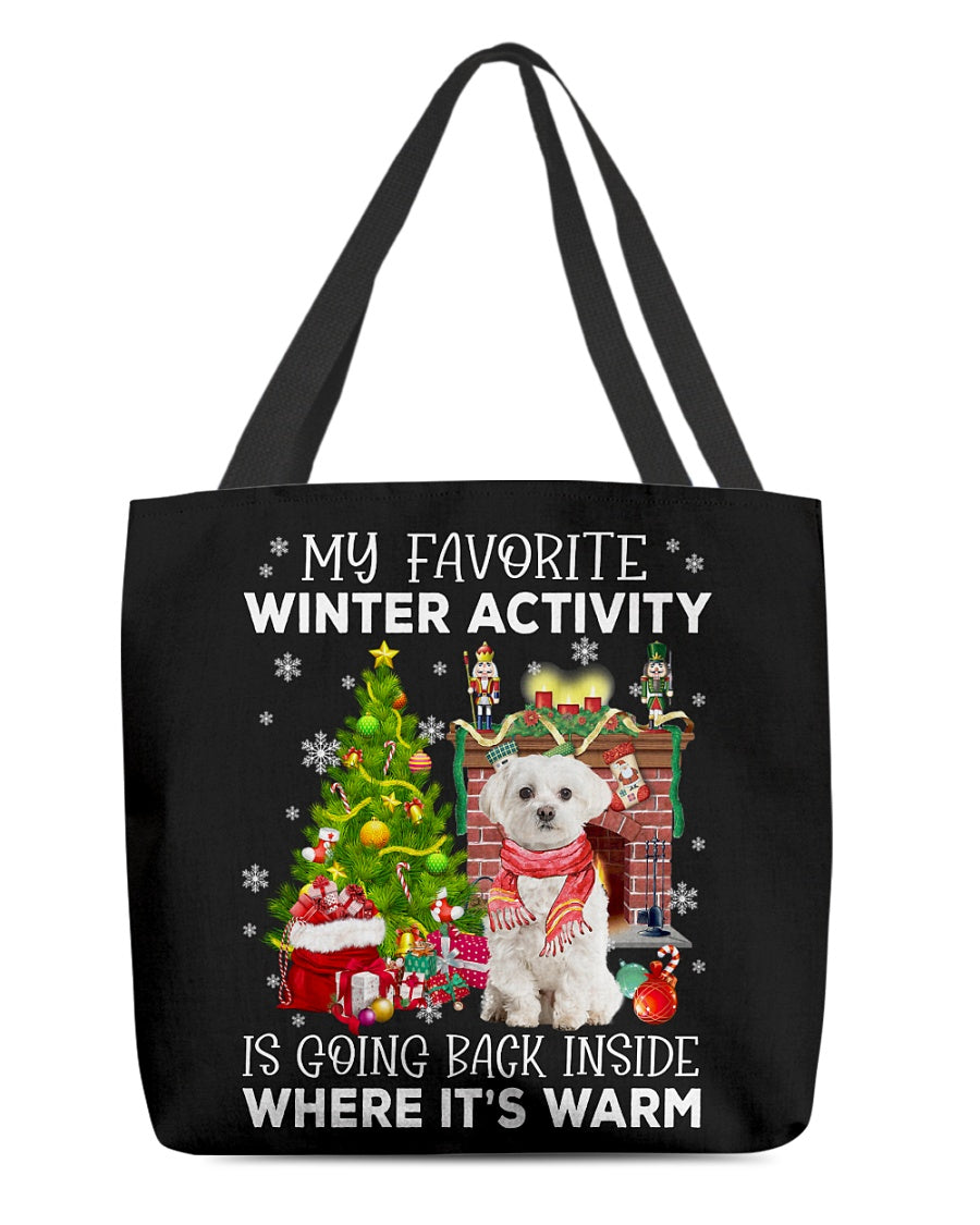 Activity-WHITE Maltese-Cloth Tote Bag