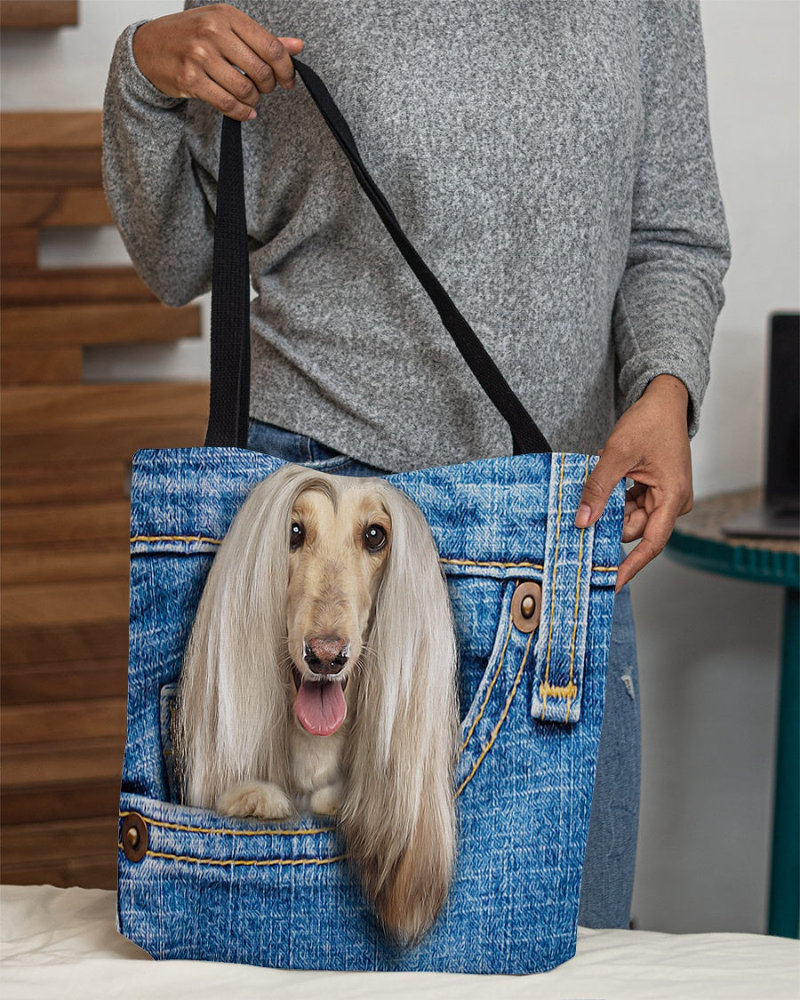 Afghan Hounds-in pocket-Cloth Tote Bag