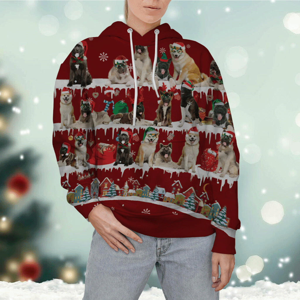 Akita - Snow Christmas - 3D Hoodie