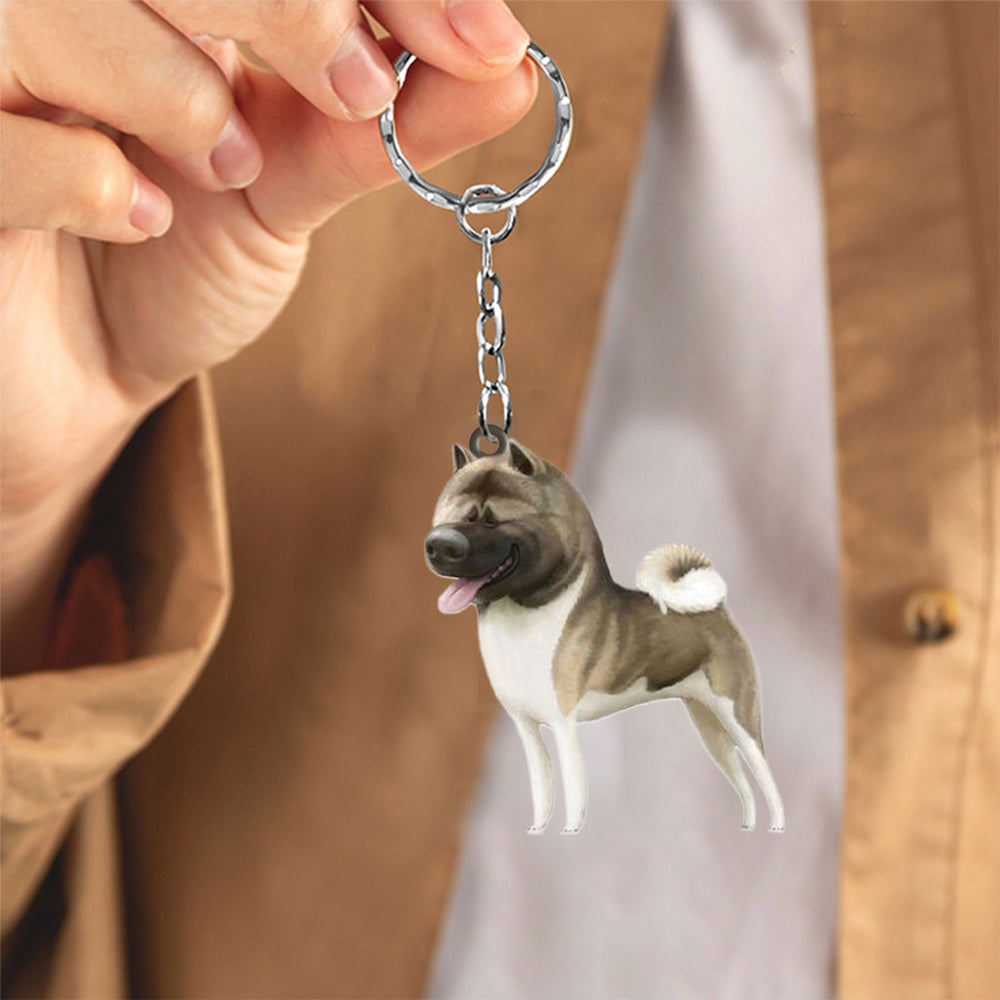 Akita-Look at me flat Acrylic Keychain