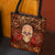 Akita 1-Skull Flower Cloth Tote Bag