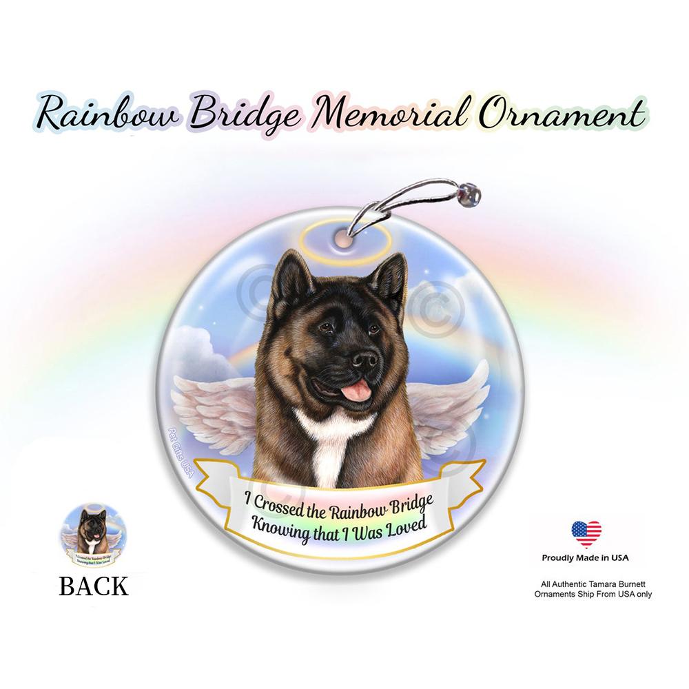 Rainbow Bridge Memorial-Akita Red Porcelain Hanging Ornament