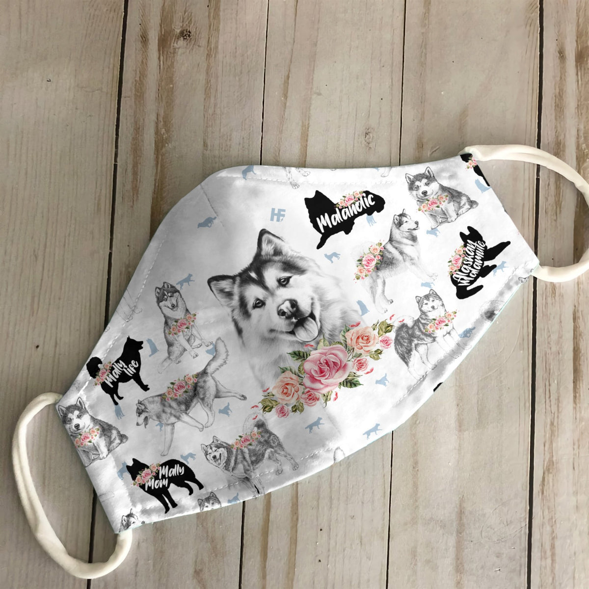 Alaskan Malamute Floral Vintage EZ07 3006 Face Mask