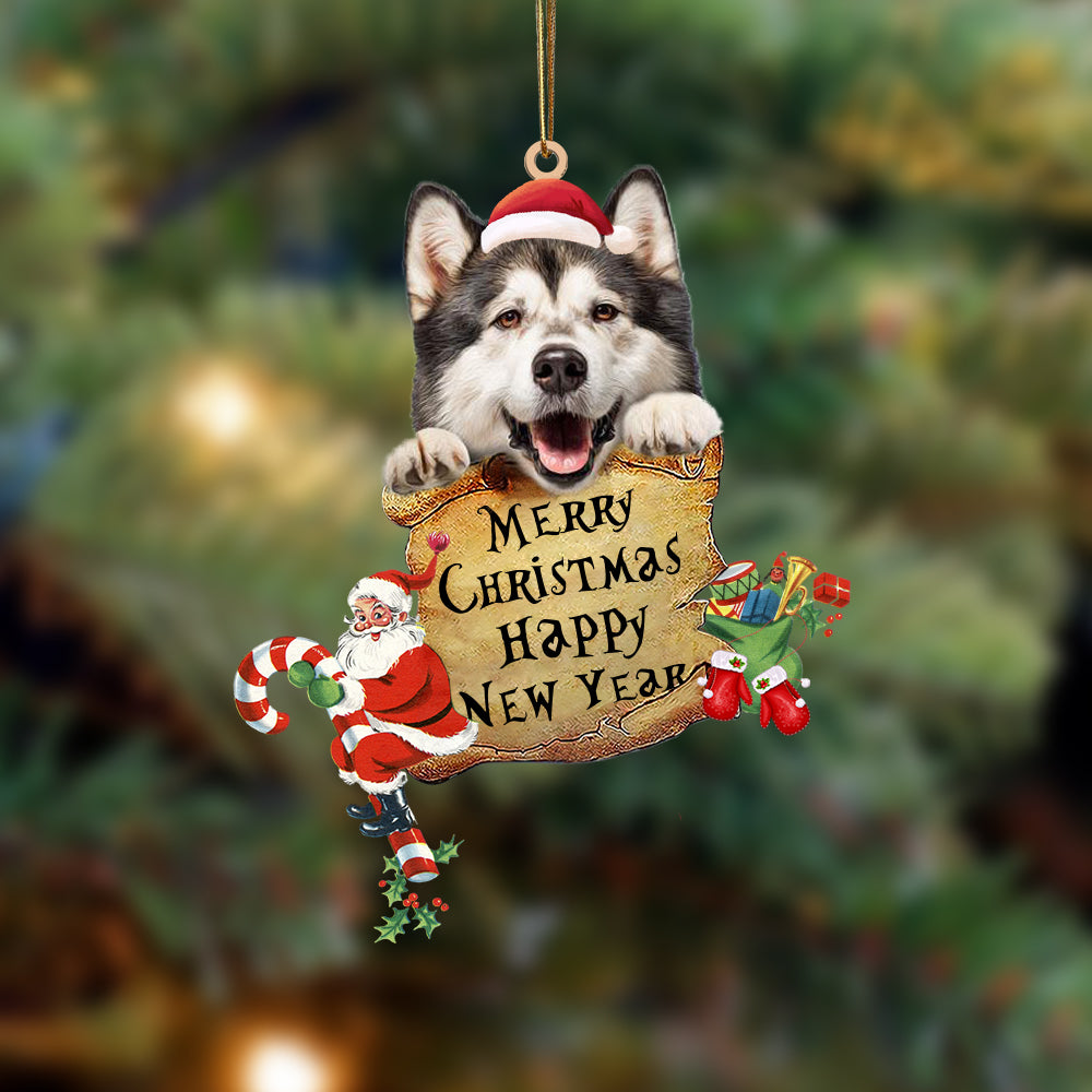 Alaskan Malamute-Christams & New Year Two Sided Ornament