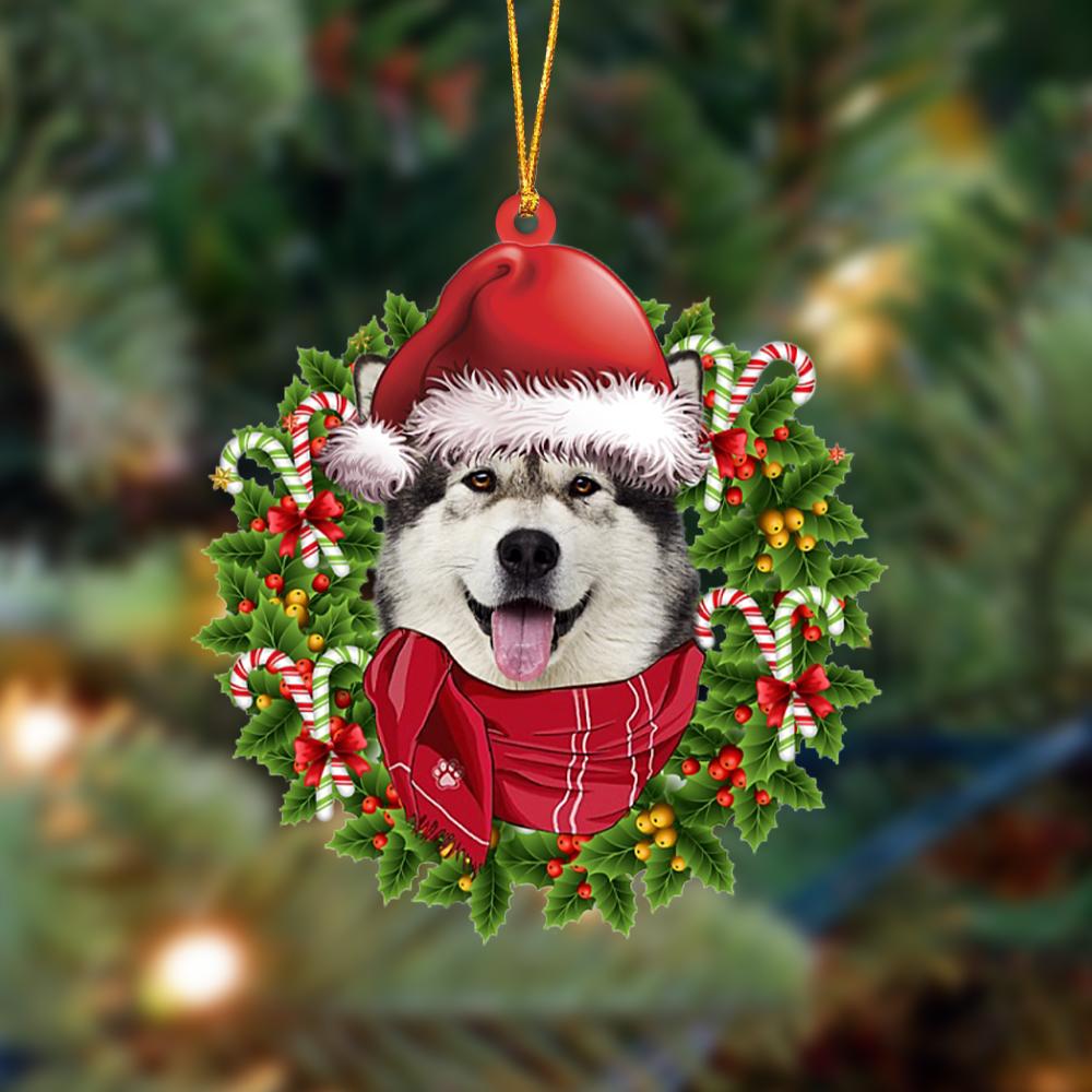 Alaskan Malamute-Xmas Bandana Hanging Ornament