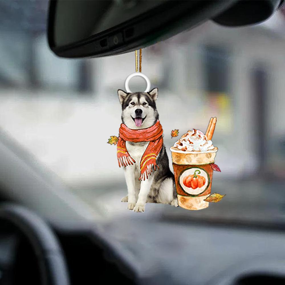 Alaskan Malamute-Pumpkin Spice Kinda-Two Sided Ornament