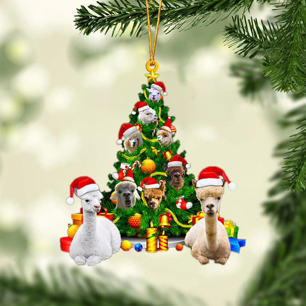 Alpaca-Xmas Tree&amp;Dog-Two Sided Ornament