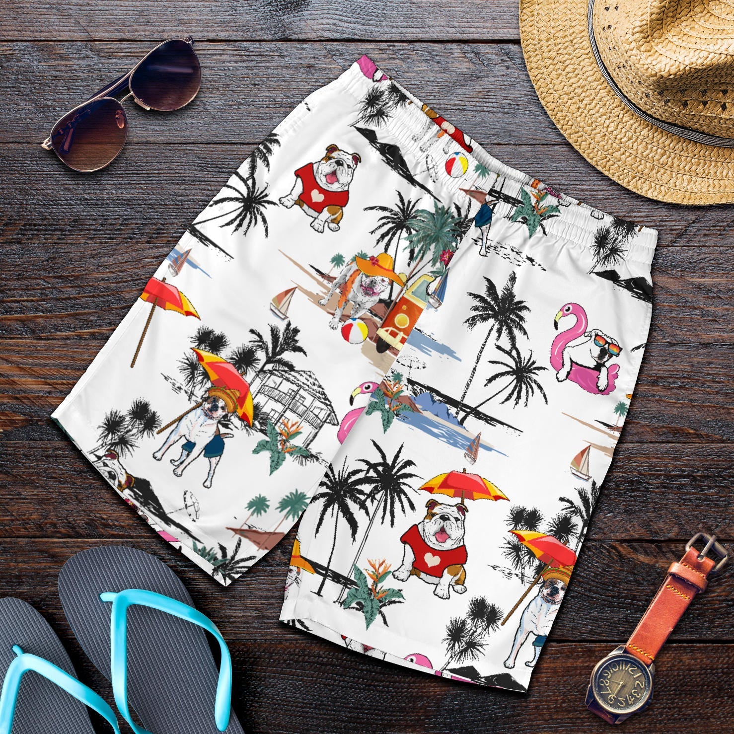 American Bulldog-Summer Beach Mens Shorts