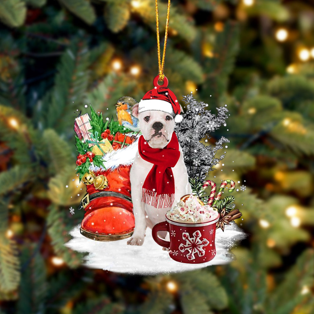 American Bulldog 2-Winter Cup-Two Sided Ornament