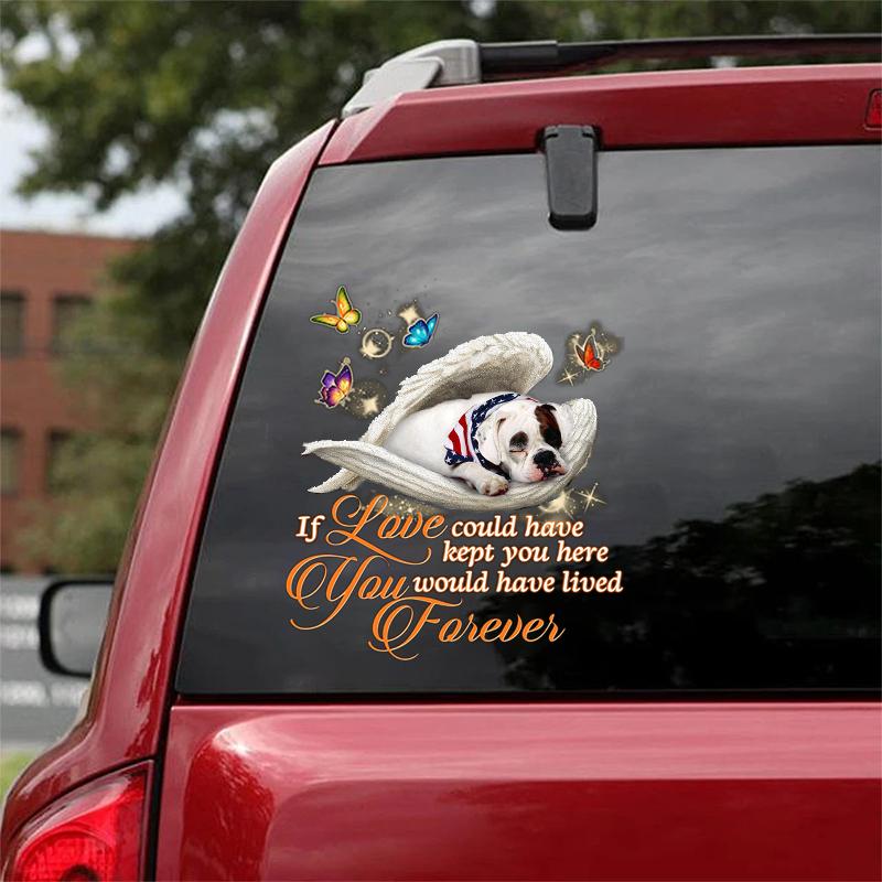 American Bulldog Sleeping Angel Lived Forever Decal