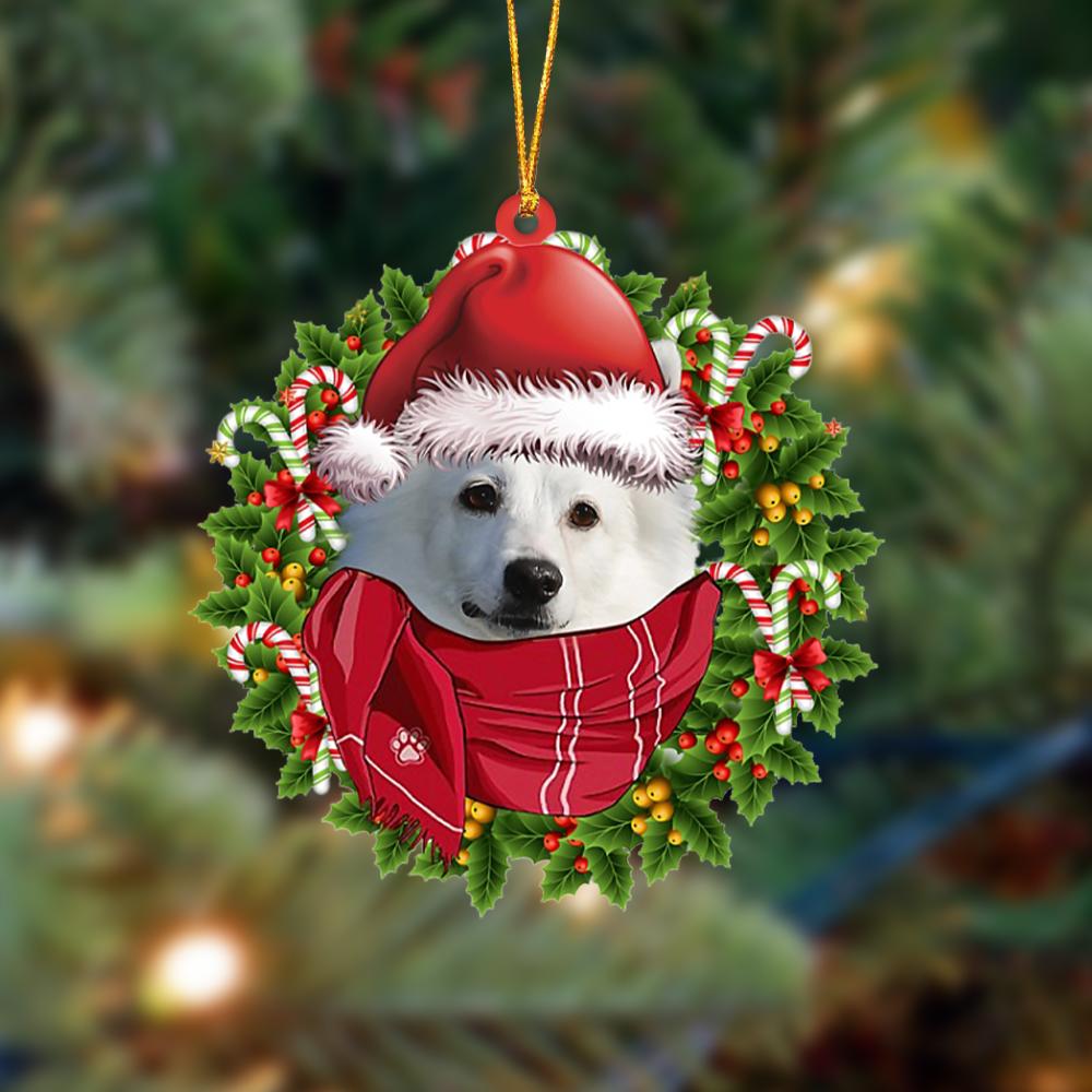 American Eskimo-Xmas Bandana Hanging Ornament