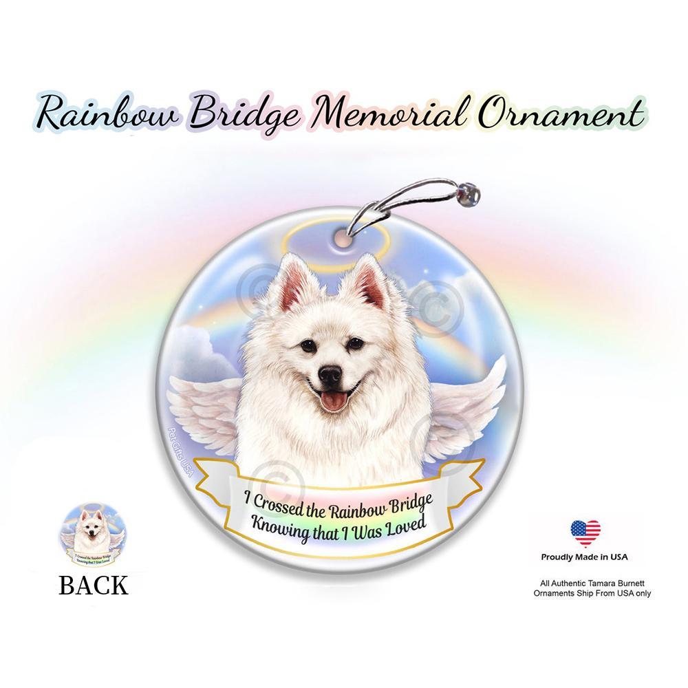Rainbow Bridge Memorial-American Eskimo Porcelain Hanging Ornament