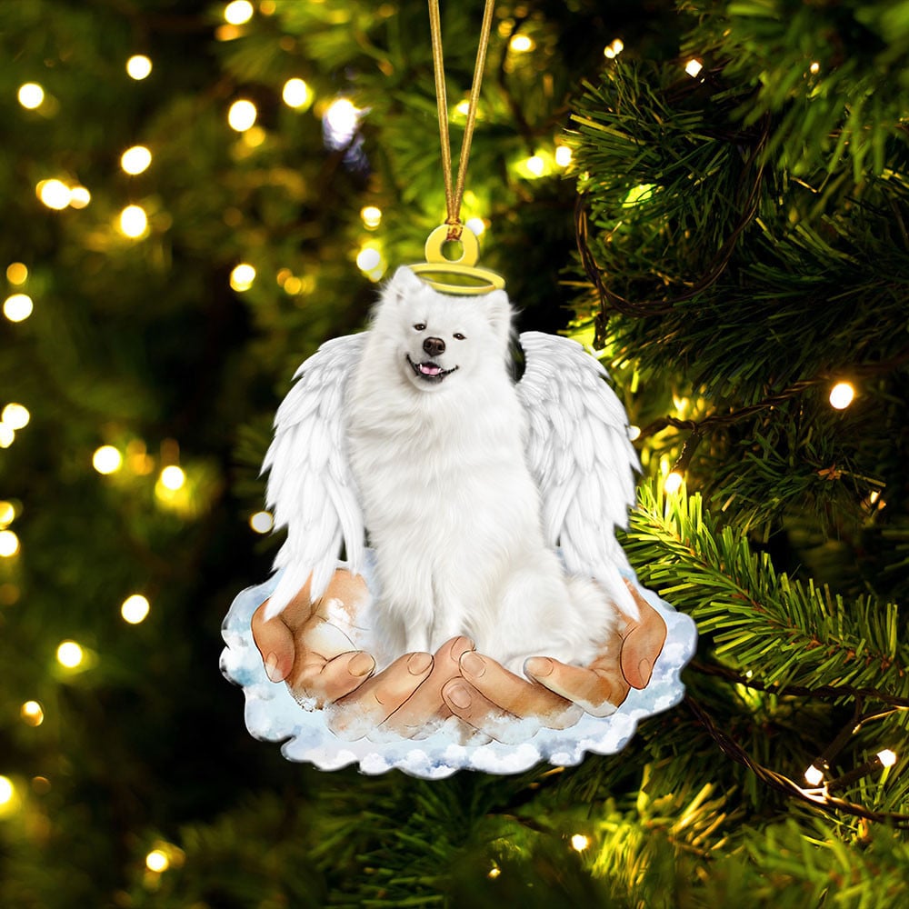 American Eskimo-In The Hands Of God Xmas-Two Sided Ornament